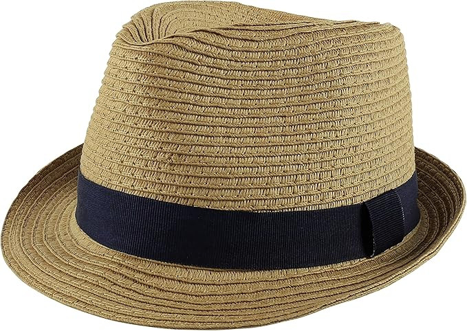 PEAK 2 PEAK Unisex Kids Straw Trilby Fedora Cap Felt Fedora Hat Short Brim Sunhat | Amazon (US)