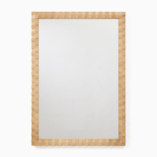 Cantilever Textured Wood Wall Mirror | West Elm (US)
