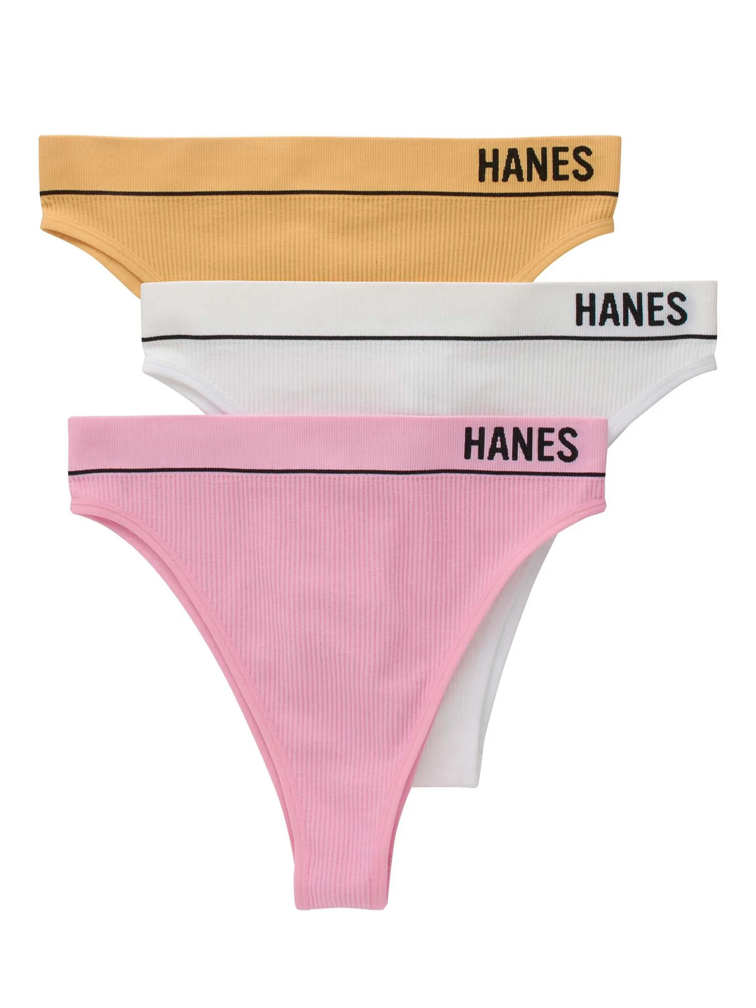 Hanes Classics Womens Seamless Retro Rib Cheeky , 3 Pack | Walmart (US)