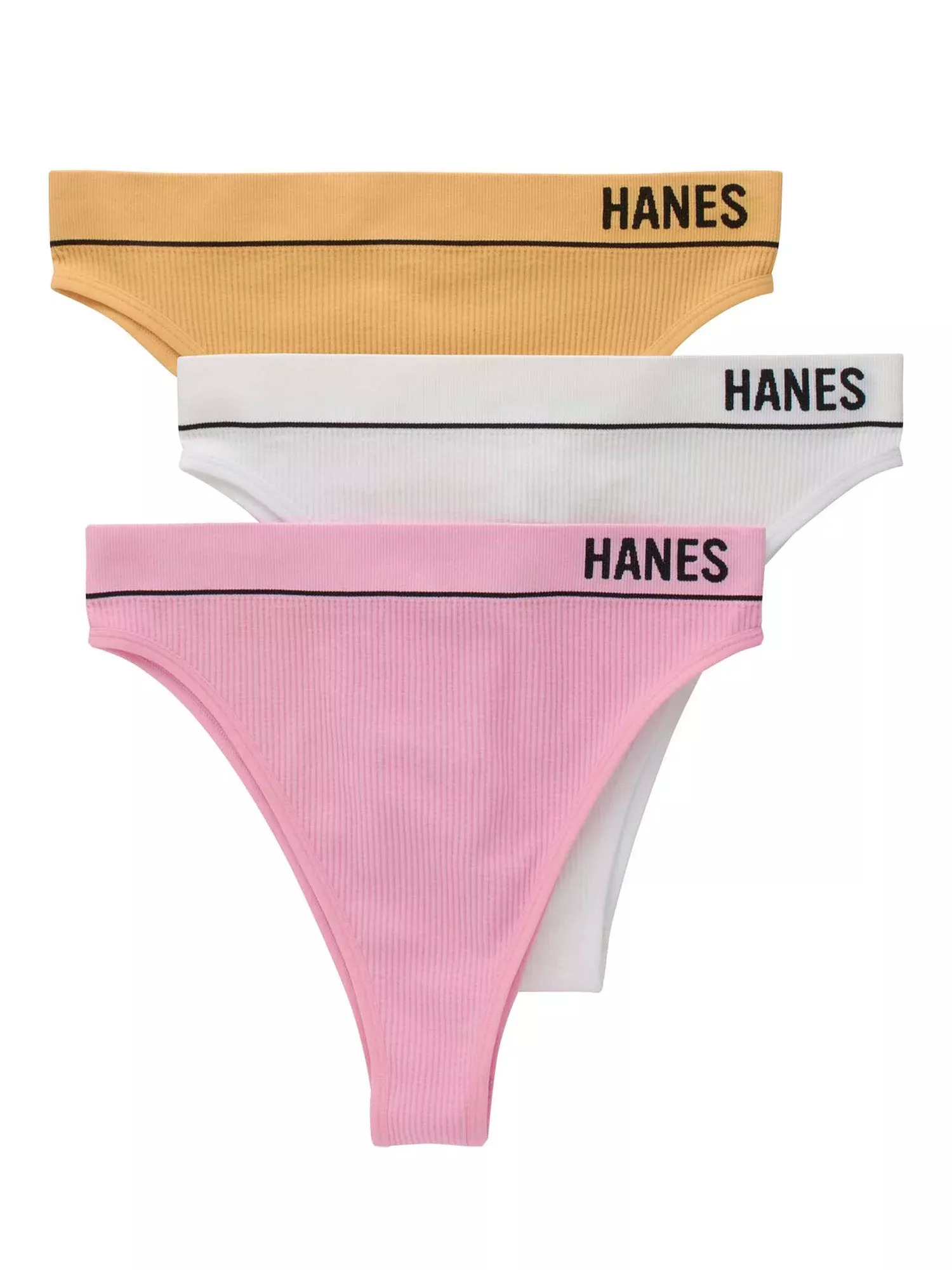 Hanes Women's Retro Rib Thong Underwear, 3-Pack