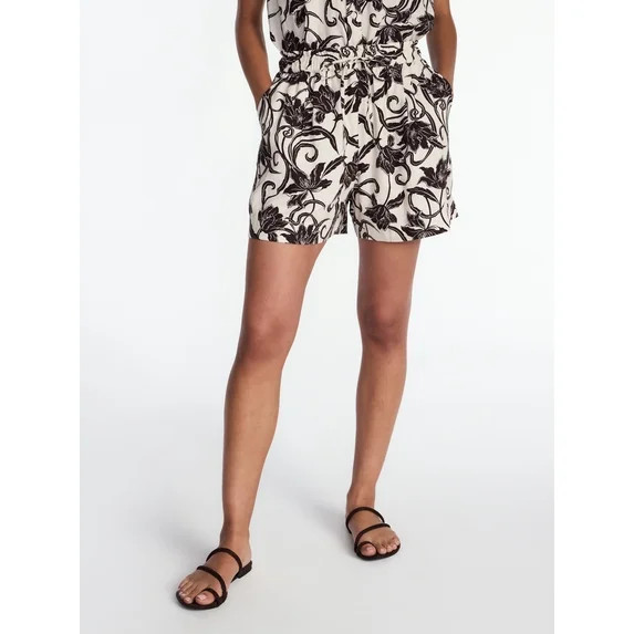 Time and Tru Women's Linen Blend Shorts, Sizes XS-XXXL | Walmart (US)