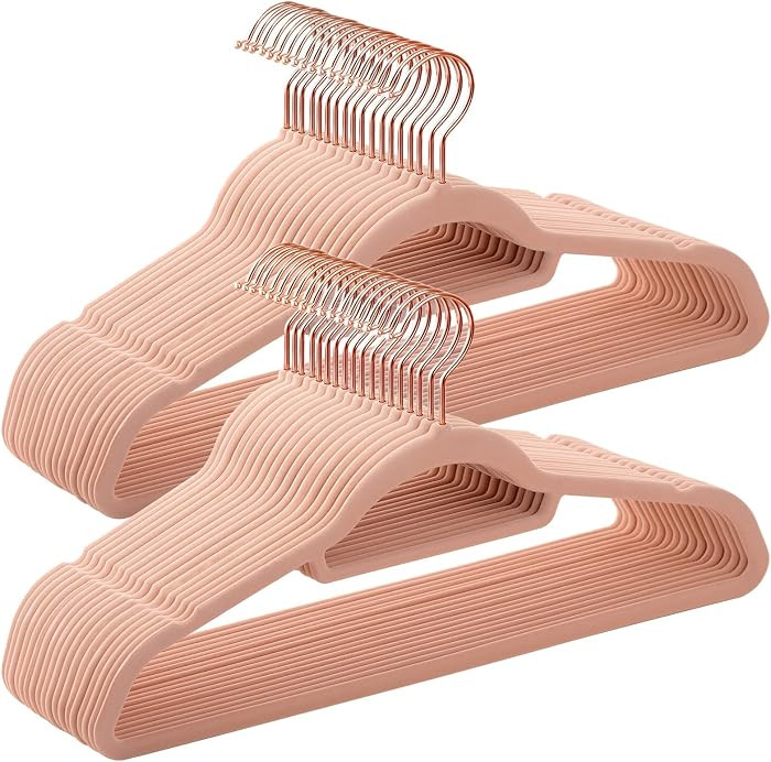 SONGMICS Kleiderb\u00fcgel Samt, 50er Set, rutschfest, platzsparend | Amazon (DE)
