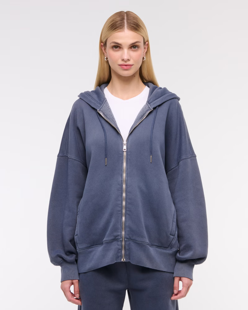 Essential Oversized Sunday Hooded Full-Zip | Abercrombie & Fitch (US)