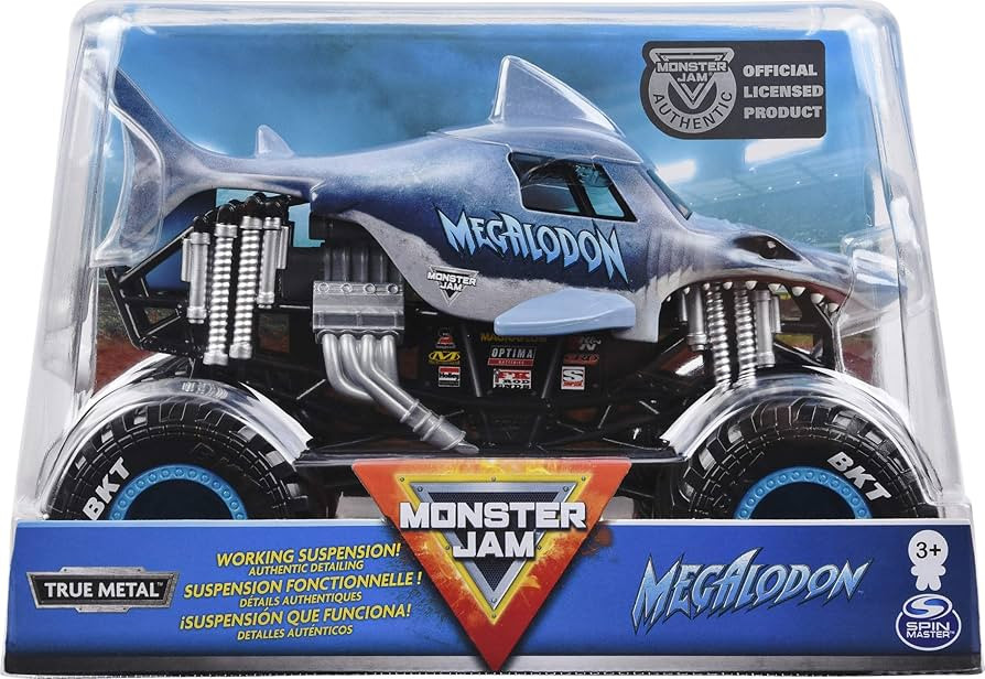 Monster Jam, Official Megalodon Monster Truck, Die-Cast Vehicle, 1:24 Scale | Amazon (US)