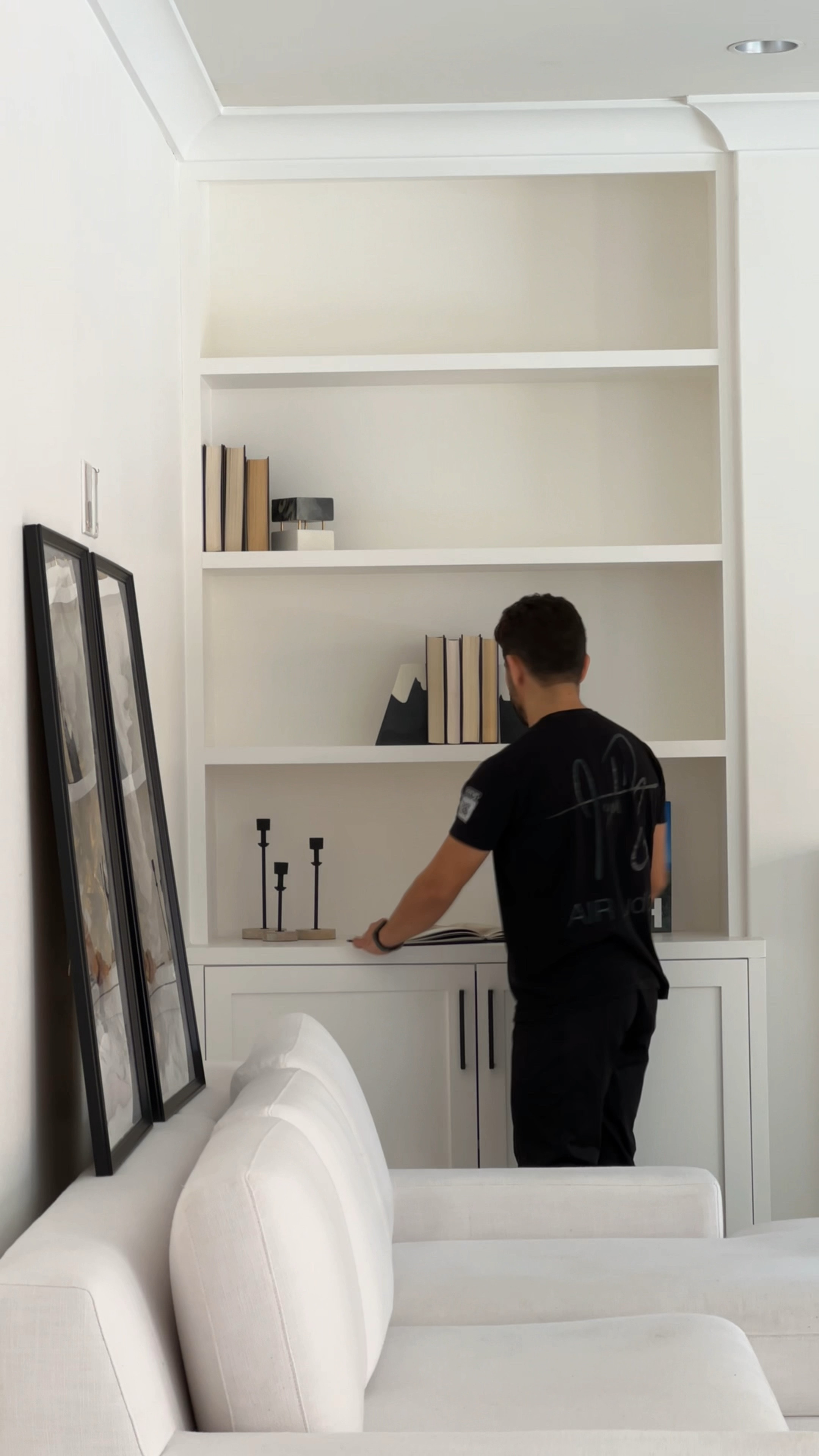 Simple Way to accessorize shelves: Books are always a must even if you aren’t a big reader, volumen sculptures that also includes candles and candle holders and lastly some greenery 🌿

#LTKCyberWeek #LTKVideo #LTKGiftGuide