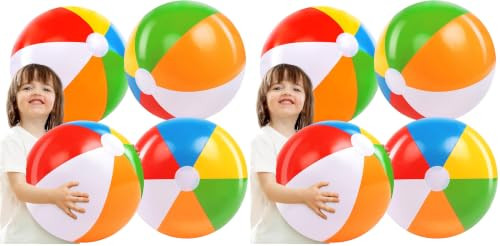 JOYIN 8-Pack 20" Beach Balls - Large Rainbow Beach Ball Inflatable Pool Toys for Party Supplies Decorations, Adults Kids Birthday Luau Summer Beach Water Games Beachball Party Favors | Amazon (US)