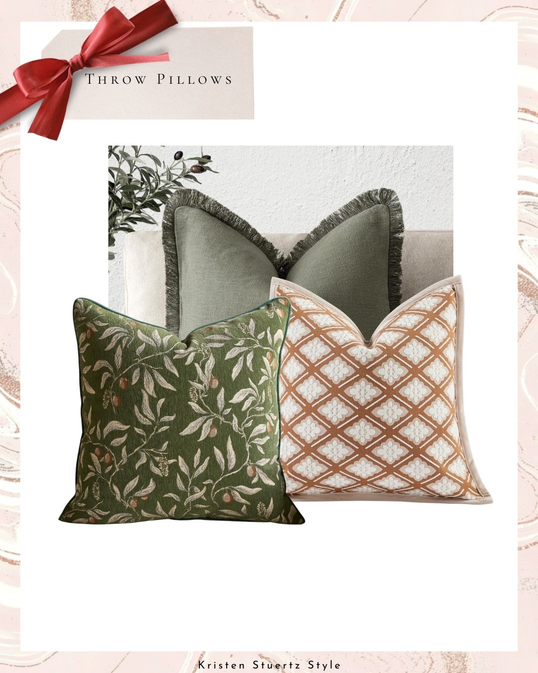 A throw pillow collection in greens and browns. These affordable throw pillows add cozy style to your home!

#pillows #throw pillows #home decor #livingroom

#LTKHome