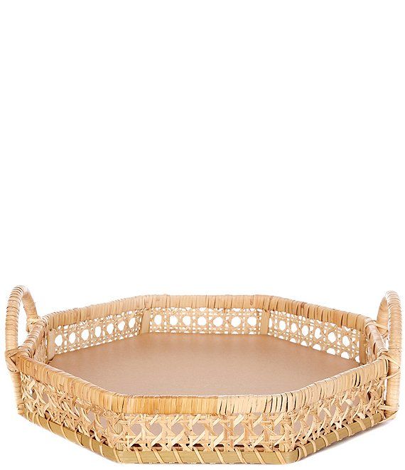 x Nellie Howard Ossi Collection Rattan Octagonal Tray | Dillard's