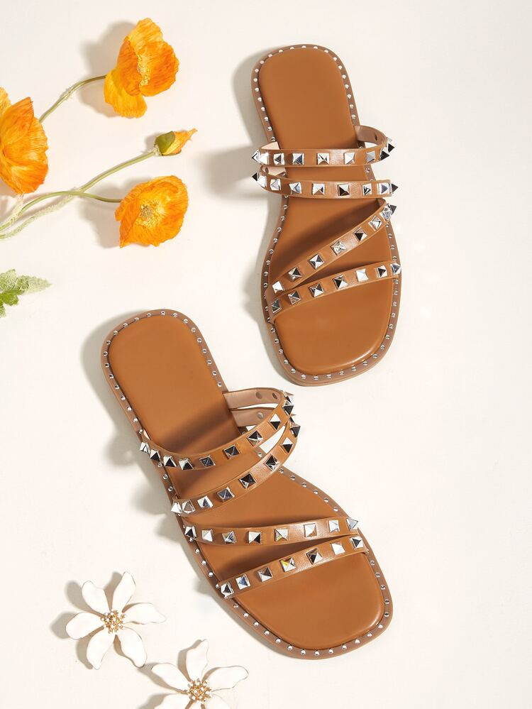 Studded Decor Slide Sandals | SHEIN