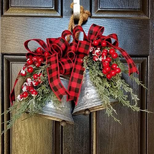 Jinwruny Christmas Bells, Large Galvanized Bells, Christmas Galvanized Decor, Rustic Christmas, S... | Amazon (US)