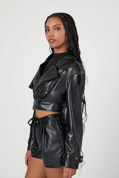 Cropped Faux Leather Jacket | Forever 21 (US)