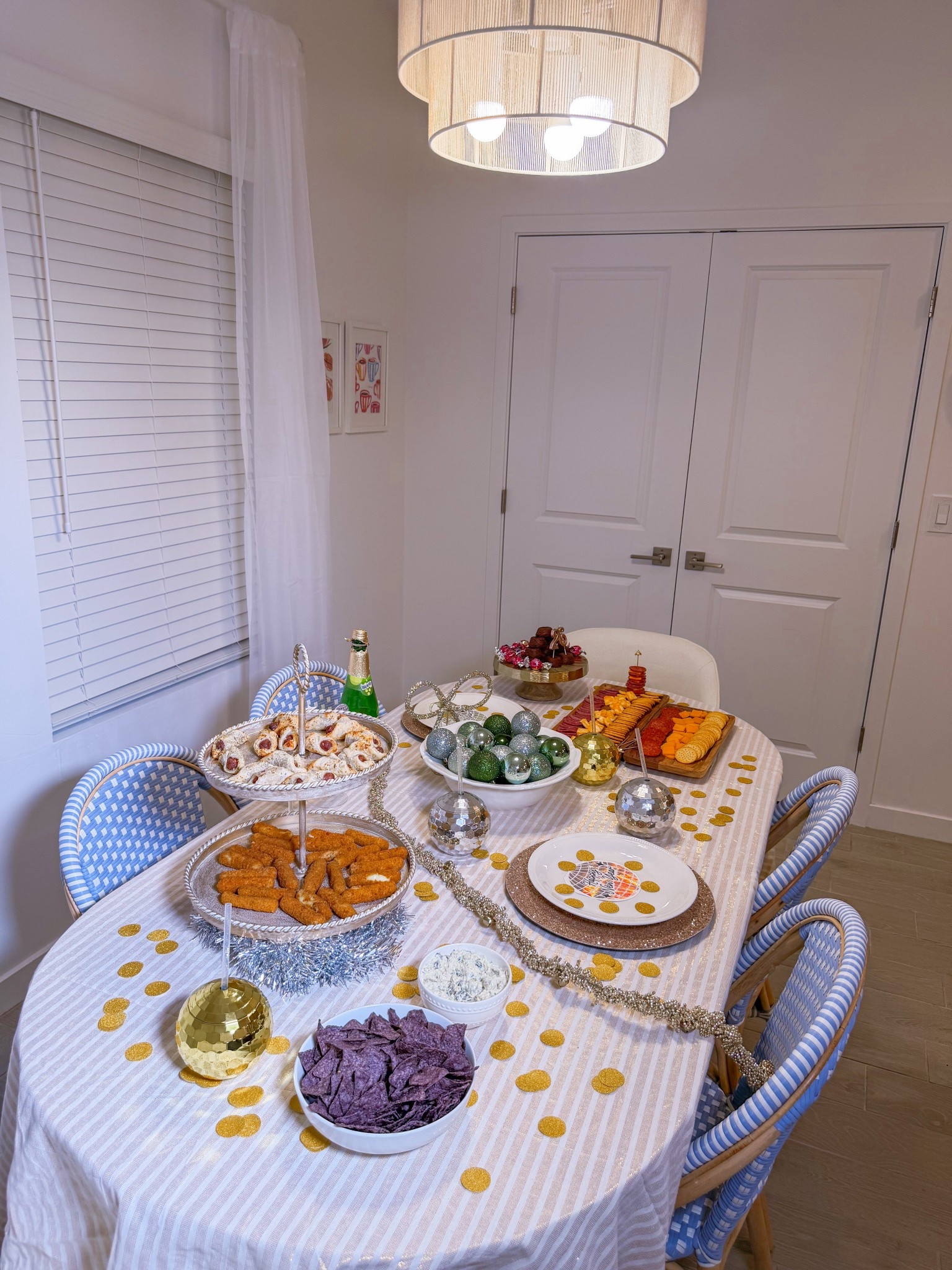Charcuterie, sparkling cider, mini desserts, and a sprinkle of NYE gold 💛 I always have so much fun styling our table and trying something new each year. Creating these is my favorite tradition 🌌🍾🥐🧀

#LTKHome #LTKfoodie #LTKSeasonal