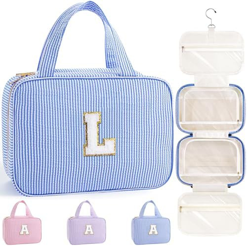 TOPEAST Travel Hanging Toiletry Bag, Personalized Initial Toiletry Pouch, Birthday Gifts for Wome... | Amazon (US)