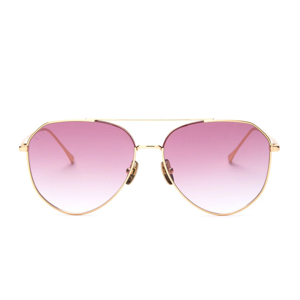 COLOR: gold   rose gradient sunglasses | DIFF Eyewear