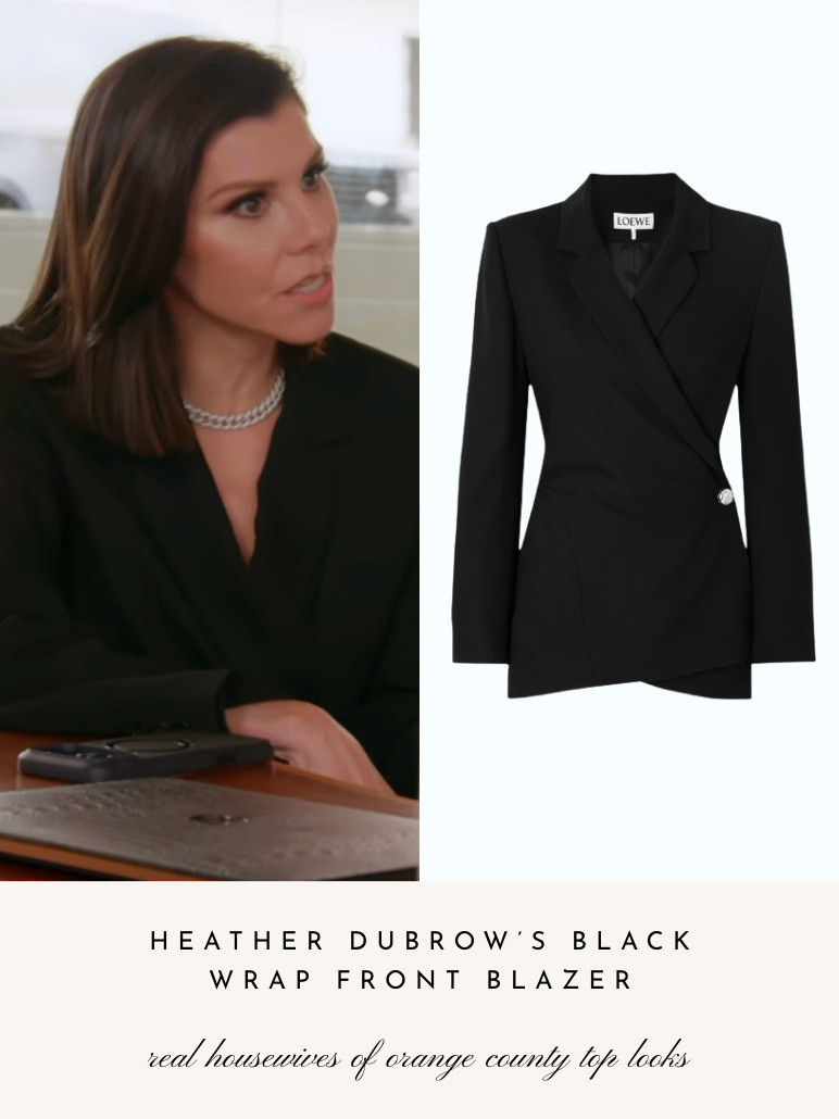 Heather Dubrow's Black Wrap Front Blazer 

 