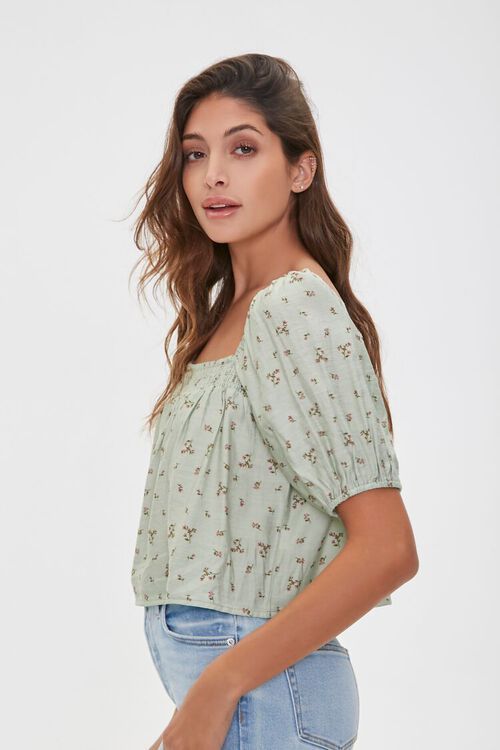 Floral Print Puff-Sleeve Top | Forever 21 (US)