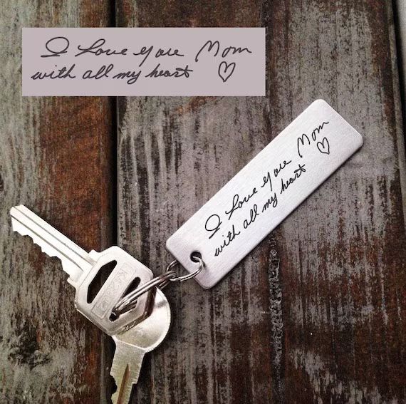 Signature Key chain-Actual Handwriting-Laser Engraved-Brushed Stainless Steel Christmas  Gift-. C... | Etsy (US)