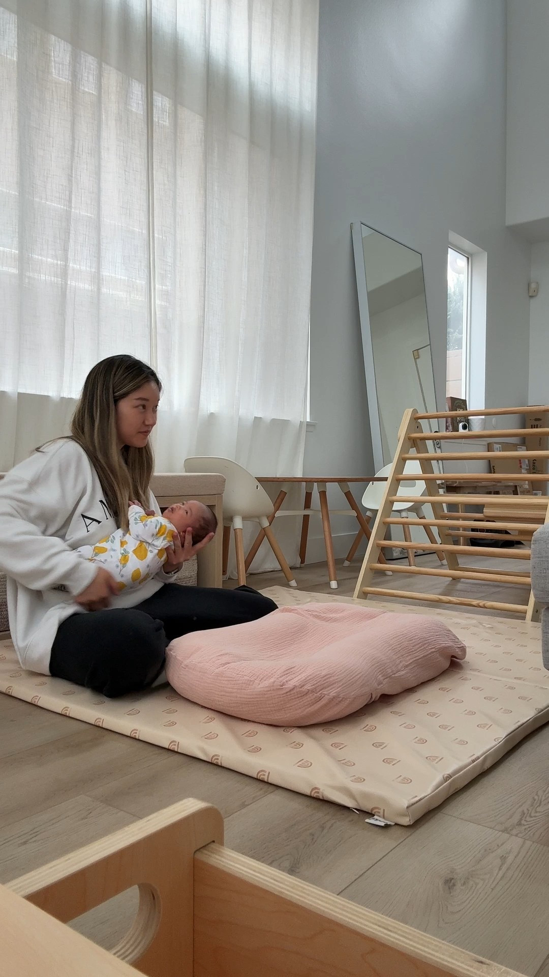 spending some quality time with sister! i can’t believe i have two girls 👧🏻👶🏻 #toddlermom #newborn #newbornitems #playroom 

#LTKFamily #LTKKids #LTKBaby