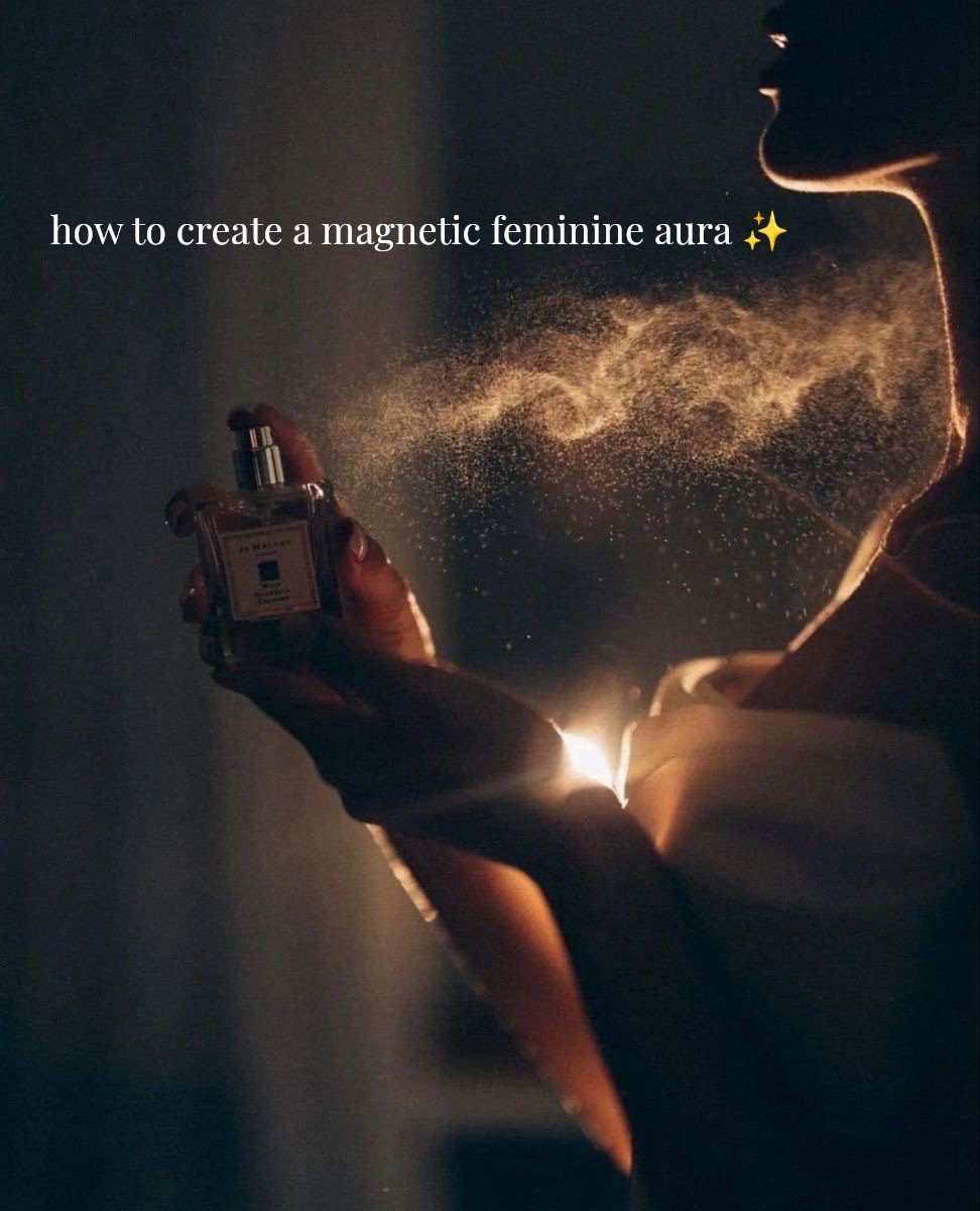 how to create a magnetic feminine aura ✨

your aura is created through the little details people feel before you even speak:
your scent, your softness, your energy, your presence 💫

start by romanticizing your routine.

put on a silk robe so your body physically feels softness & luxury. light a warm candle to create a calm feminine atmosphere instead of rushing through your night distracted & overstimulated.

keep your perfumes & beauty rituals displayed beautifully on a gold tray so your routine feels intentional, elevated & worthy.

after your shower, layer a warm vanilla body oil onto damp skin for that hydrated glossy glow. then apply a cashmere scented body cream because soft warm scents create comforting feminine energy people naturally gravitate toward.

next, apply a luxury hair oil through the ends of your hair because glossy healthy hair instantly reads expensive, polished & magnetic.

finish with a hair & body mist, then spray a skin scent perfume that blends uniquely with your body chemistry so your scent becomes completely your own ✨

that’s what creates feminine aura.
not perfection.
not trends.

softness.
warmth.
hydration.
scent memory.
intentional rituals.

the more you romanticize, the more magnetic your energy becomes ~bg🤍

#LTKdayinmylife #LTKgrwm #LTKselfcare