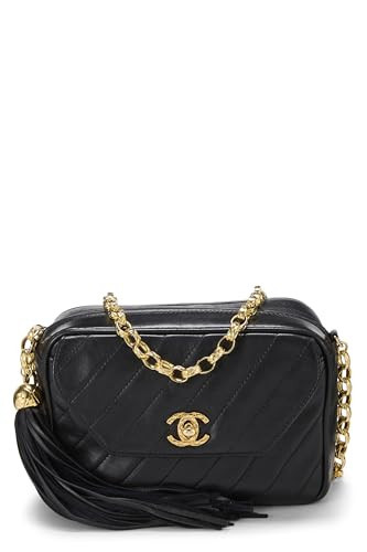 Chanel, Pre-Loved Black Diagonal Lambskin Pocket Camera Bag Mini, Black | Amazon (US)