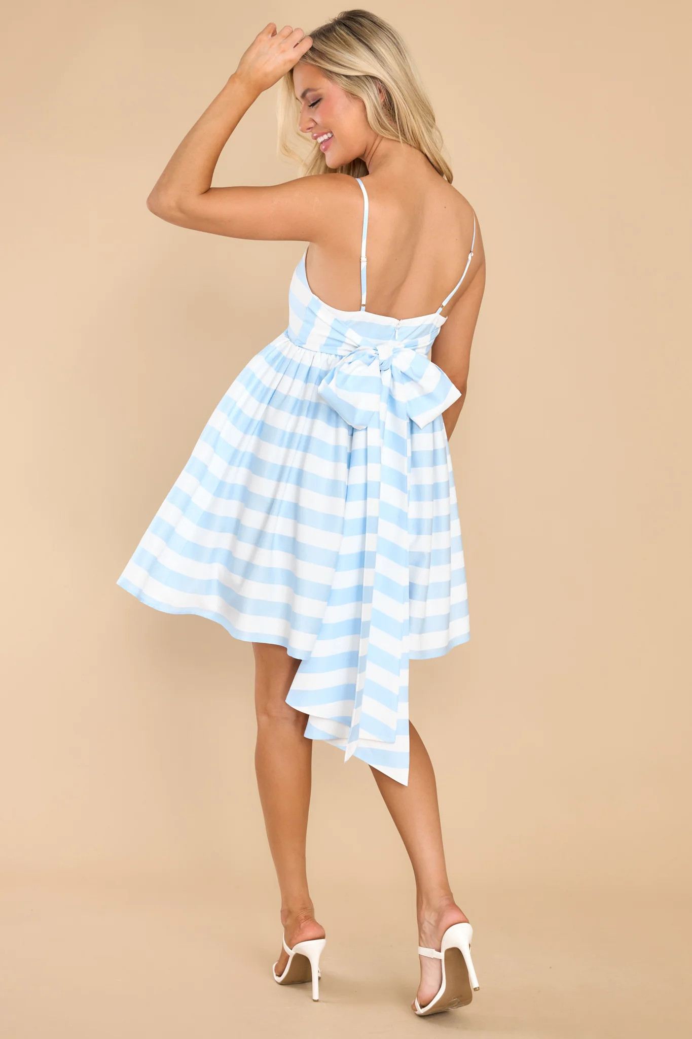 Dearest Darling Blue Stripe Dress | Red Dress 
