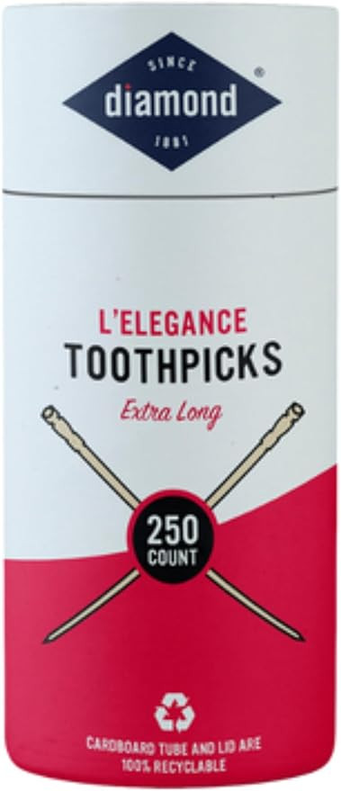Diamond Specialty Toothpicks Extra Long L'Elegance, 250 Count Vial Long Wooden Toothpicks for App... | Amazon (US)