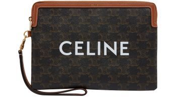Small pouch with strap in Triomphe canvas with Celine print - CELINE | 24S US
