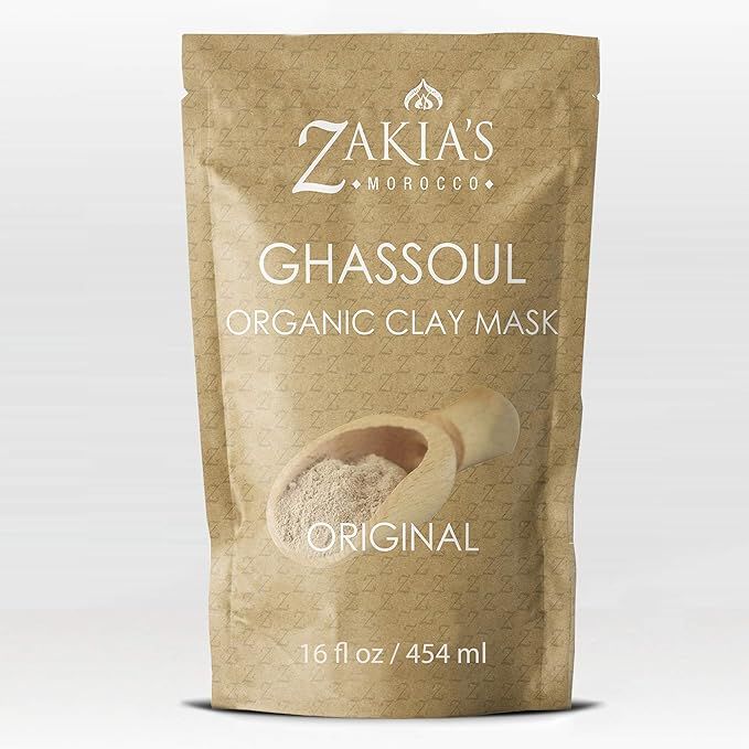 Zakia's Morocco Moroccan Rhassoul Clay Mask - Organic Natural Facial and Body Clay Mask - 1 lb | Amazon (US)