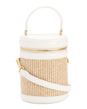 Round Woven Zip Top Bucket Bag | Handbags | Marshalls | Marshalls