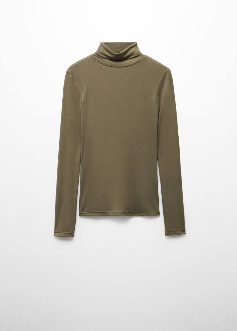 Modal turtleneck t-shirt -  Women | Mango United Kingdom | MANGO (UK)