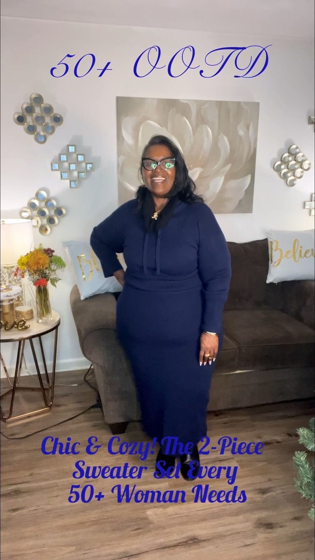 MikoBelles I am thrilled to share this gorgeous 50+ OOTD featuring a super versatile 2-piece sweater set. This outfit is the epitome of comfort meets class—it feels like loungewear but looks completely polished!

The navy skirt and matching hoodie sweater are an effortless way to look put-together for work, church, or a casual dinner out. I paired it with simple black ankle boots for a streamlined, lengthened look. This set proves midlife style can be both easy and elegant.

#LTKOver40 #LTKgrwm #LTKootd