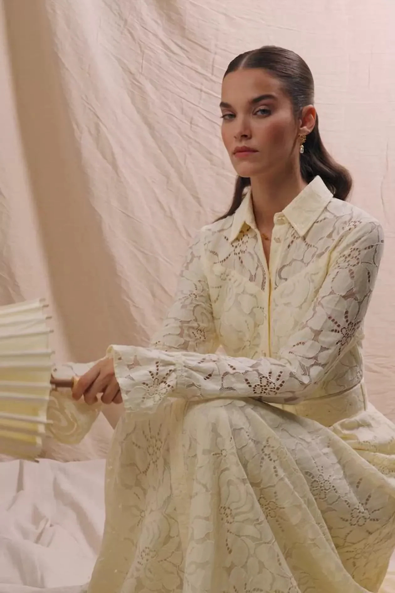 Annabel Lace Dress (Lemon) | Holland Cooper