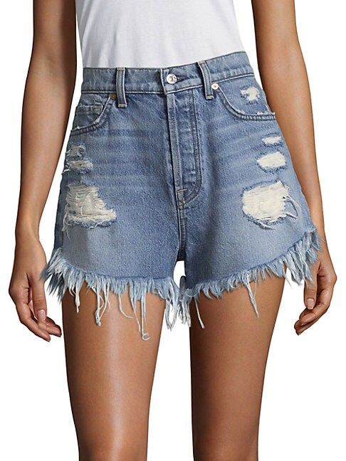 High-Waist Distressed Cut-Off Shorts | Saks Fifth Avenue OFF 5TH
