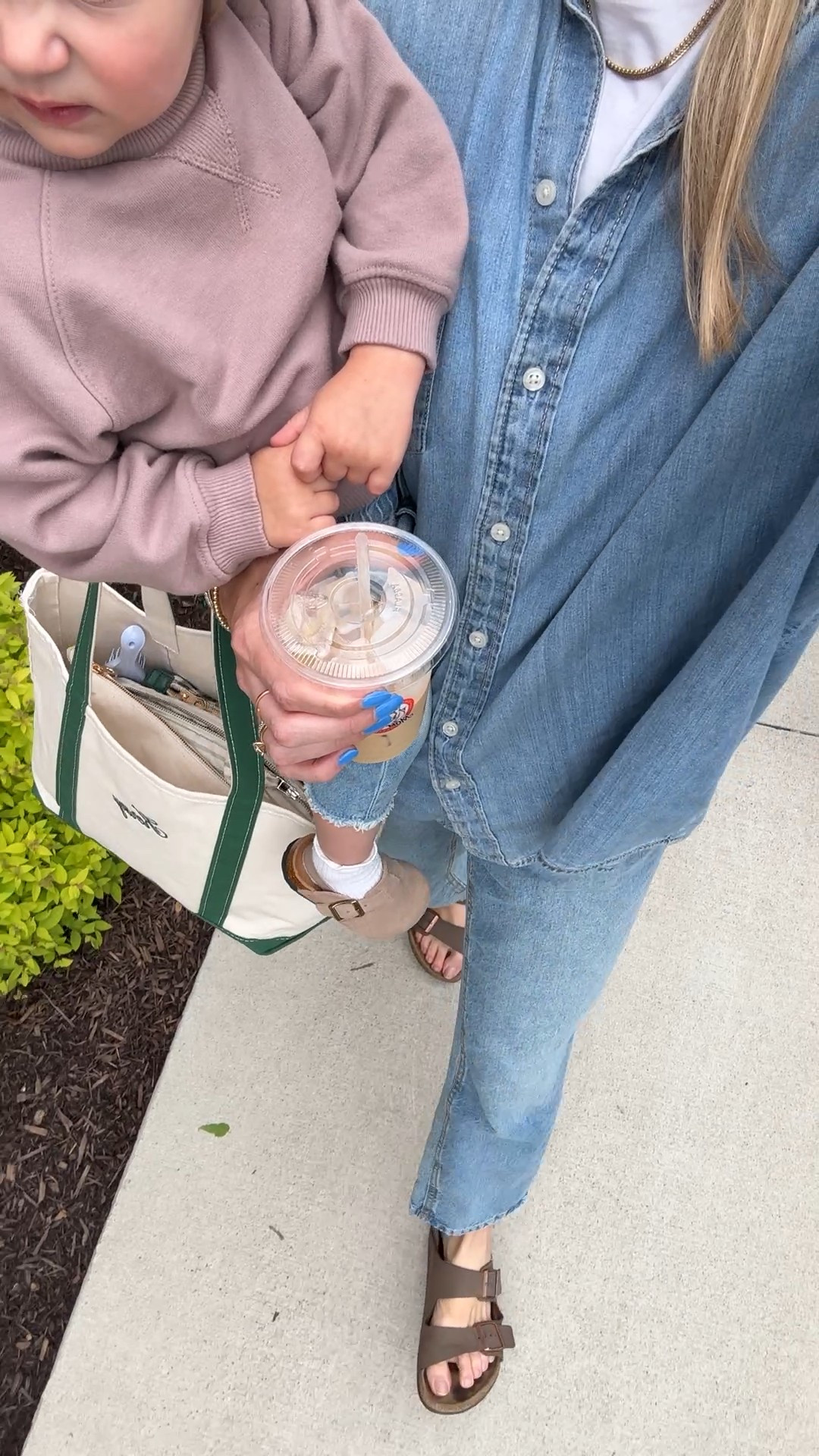 Denim on denim spring mom outfit — 

My favorite denim button down is this Gap big shirt! My wash is a few years old but linked the current versions. 

Jeans are old Target! Linked similar. 

Already obsessed with my medium LL Bean boat and tote as my new mom bag/diaper bag alternative.

#LTKSeasonal #LTKStyleTip #LTKFindsUnder50