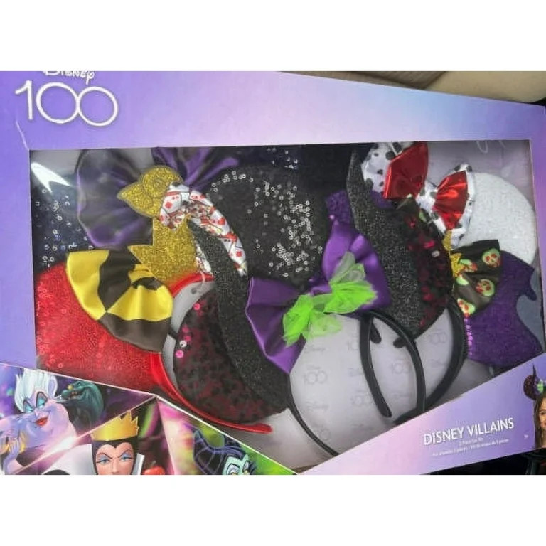 Disney 100 Mouse Ears VILLAINS Headband 5 Pk Ursula Queen Maleficent Cruella | Walmart (US)