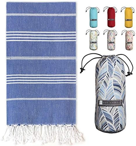 BAY LAUREL Turkish Beach Towel with Travel Bag 39 x 71 Quick Dry Sand Free Lightweight Large Over... | Amazon (US)