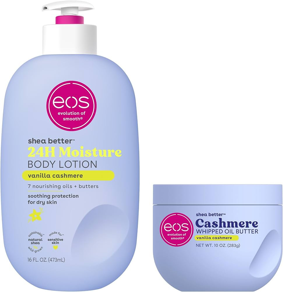 Bundle of eos Shea Better Body Lotion + Whipped Body Butter, Vanilla Cashmere, Weightless Moistur... | Amazon (US)