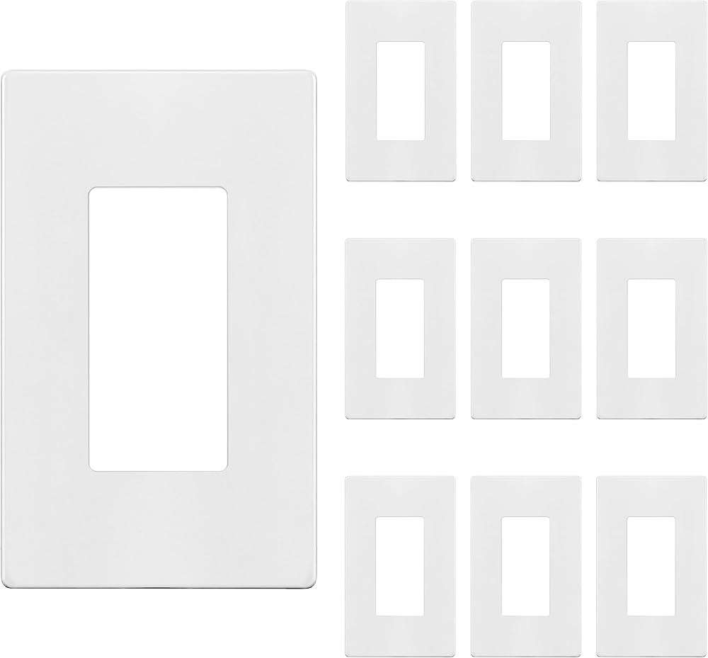 ENERLITES Screwless Decorator Wall Plate Child Safe Outlet Cover, Size 1-Gang 4.68" H x 2.93" L, ... | Amazon (US)