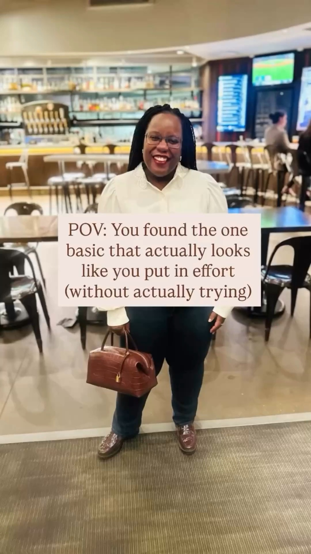 Just a reminder that basics don’t have to be boring.  I had an event earlier this week that was “dressed down”. For me, that was jeans and a buttons, a purse, and chunky loafers.

I got a tonn of compliments on the @anntaylor top and it was because while it was a fairly basic item, it had details of a lace collar and flowy big sleeves.  Very little effort on my part, but big impact.

Next time you’re shopping, look for what details items have and how they can instantly elevate your overall look.

#laceshirts#sizeinclusivefashion#petitefashion#midsizeoutfit#personalstylist

#LTKMidsize #LTKPetite #LTKSeasonal