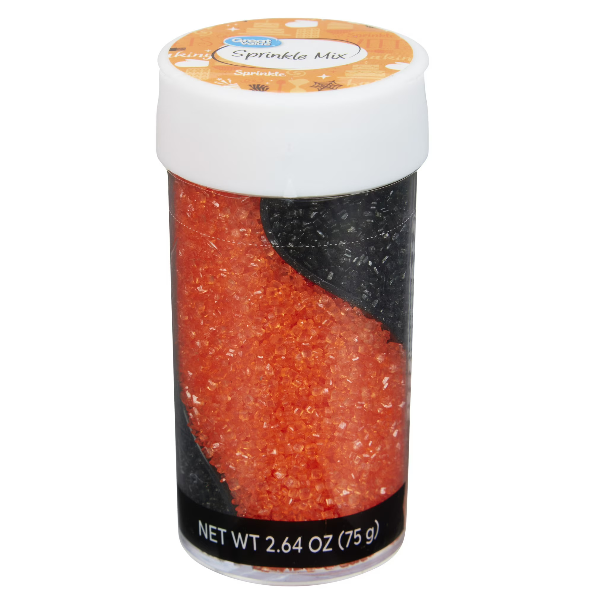 Great Value Orange and Black Sanding Sugar Twist Bottle, 2.65 oz. | Walmart (US)