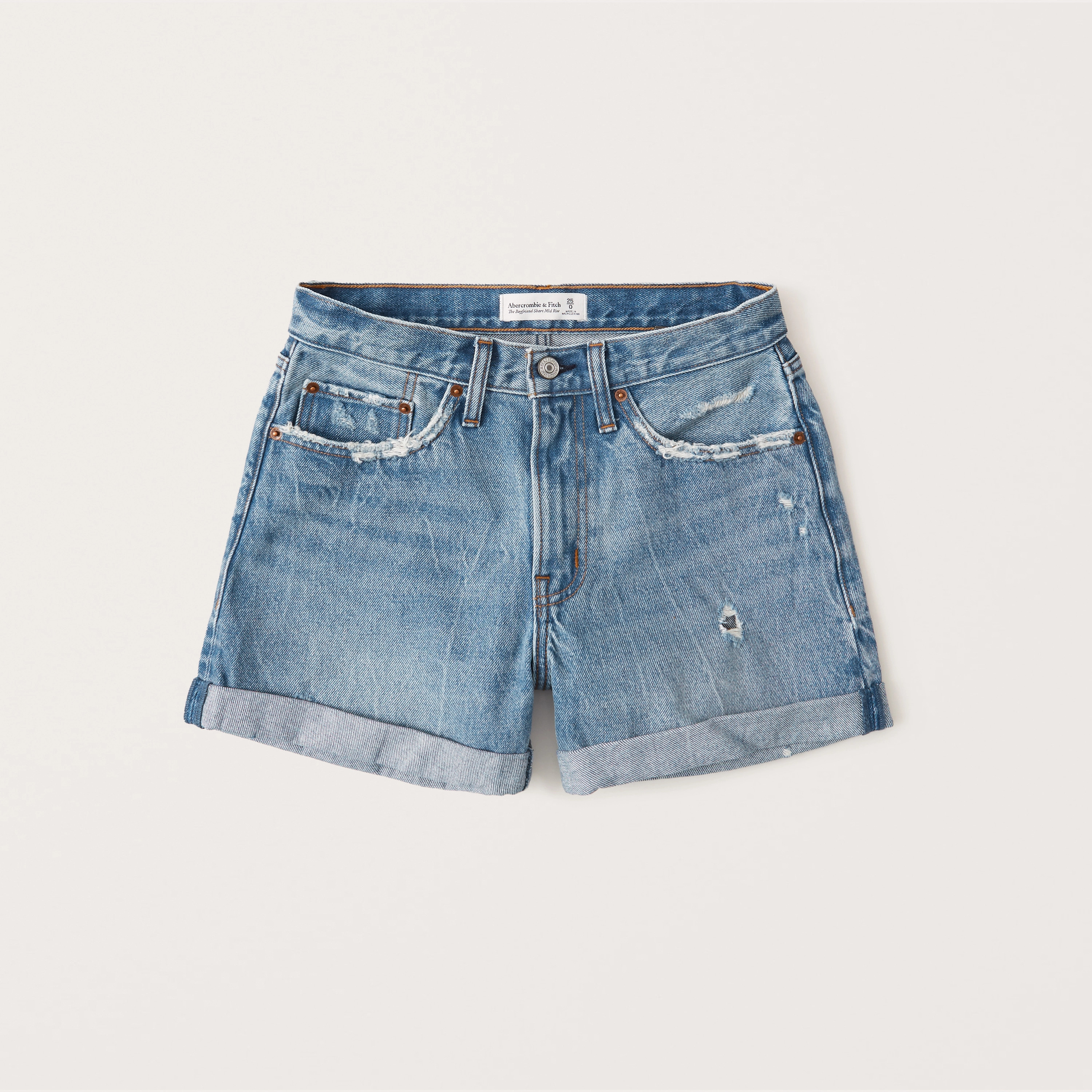 Mid Rise Boyfriend Shorts | Abercrombie & Fitch (US)