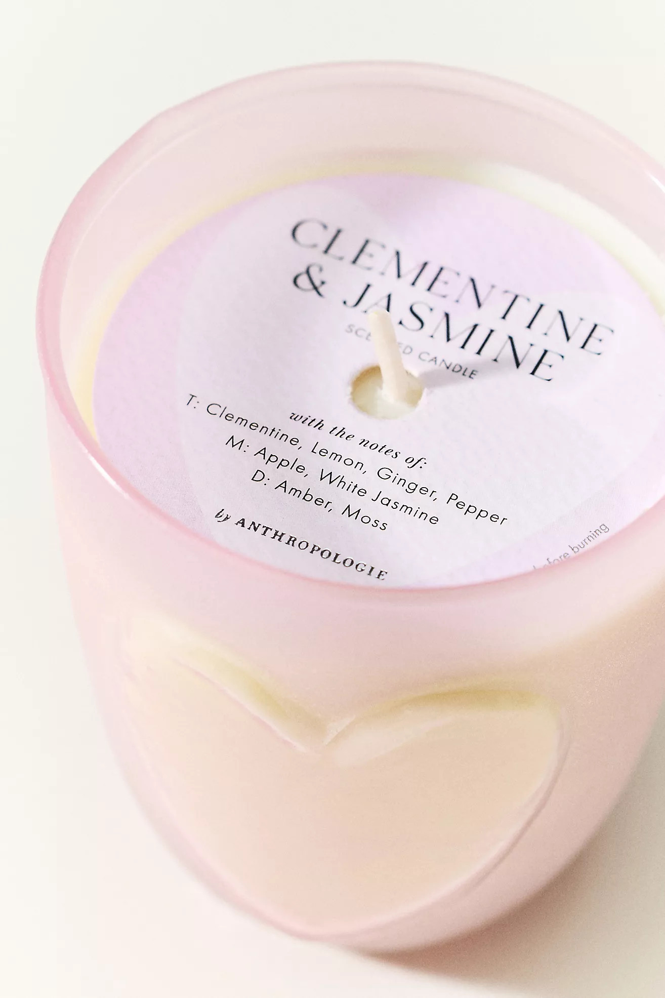 Frosted Heart Fruity Clementine & Jasmine Glass Candle | Anthropologie (UK)