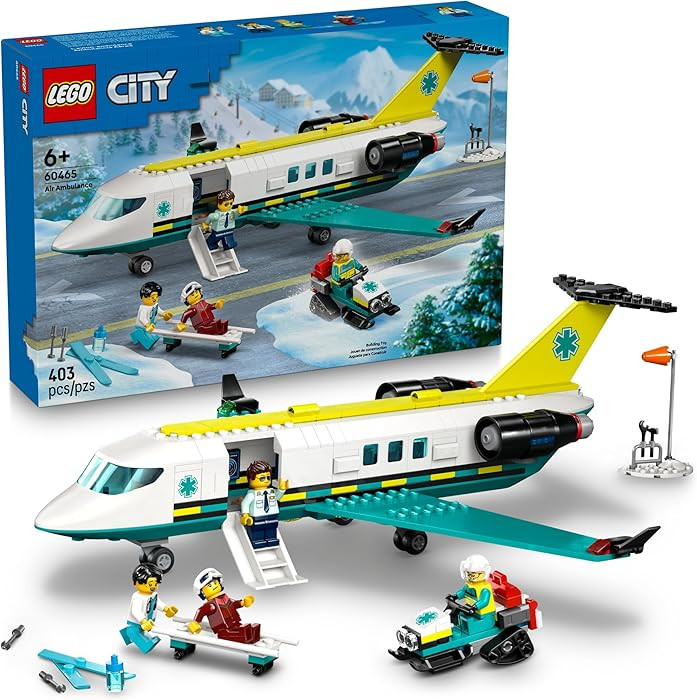 LEGO City Emergency Air Ambulance Airplane Building Toy for Kids - Pretend Play Rescue Airplane M... | Amazon (US)