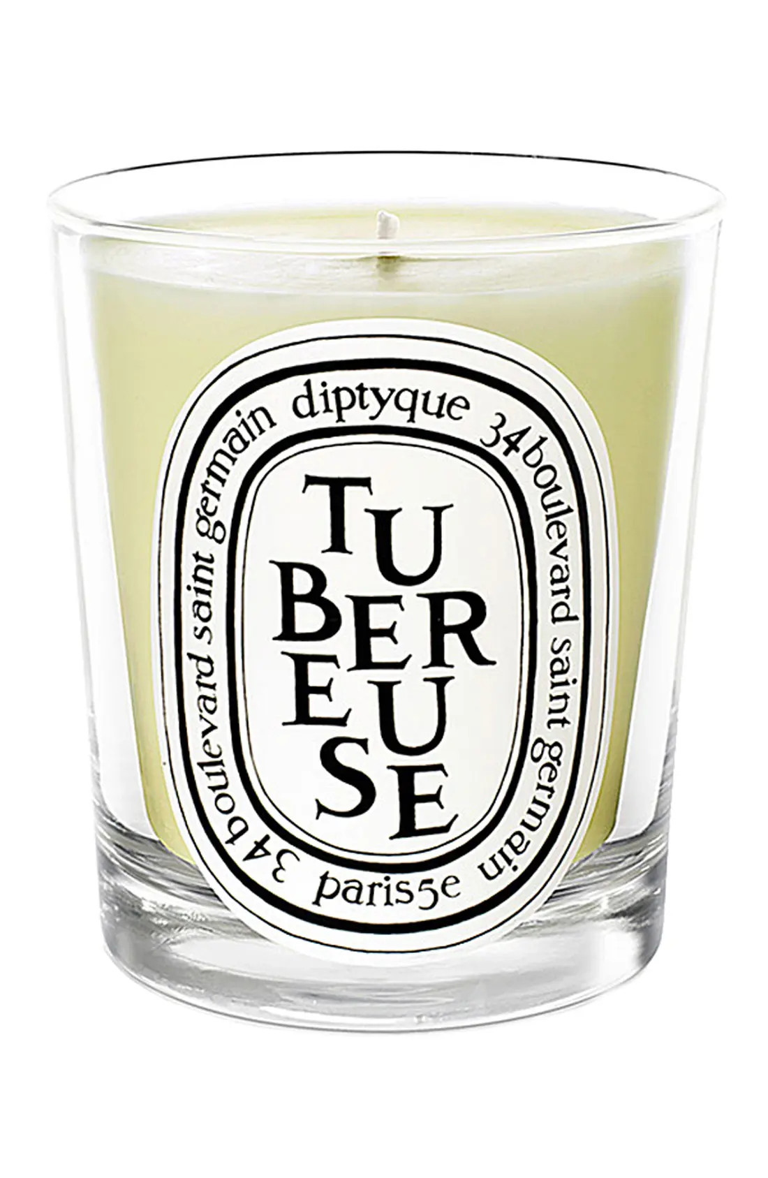 diptyque Tubereuse/Tuberose Candle in Clear Vessel at Nordstrom, Size 6.5 Oz | Nordstrom