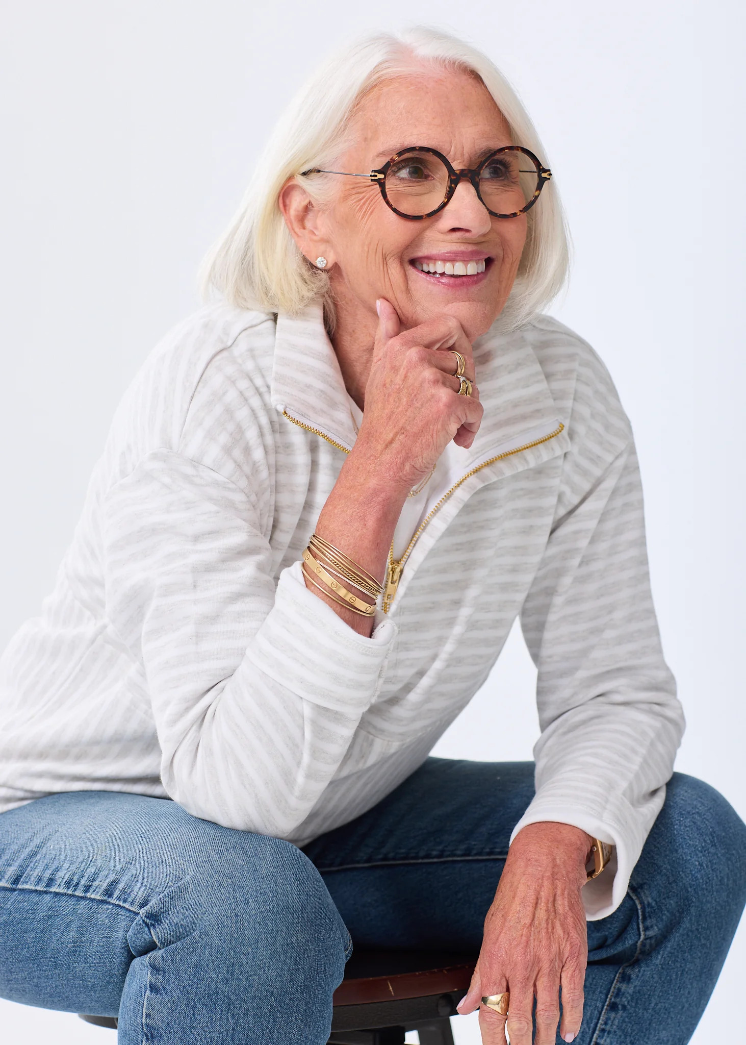 The Zip-Up Sweatshirt - Striped | Alice Walk