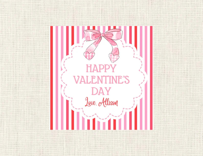 Valentine Class Tags or Stickers, Watercolor, Printed / Set of 25 | Etsy (US)