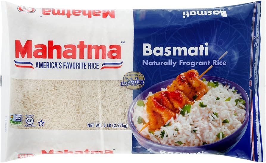 Mahatma Indian Basmati, 5lb Bag of Rice, Fluffy, Floral, and Nutty-Flavored Rice, Stovetop or Mic... | Amazon (US)