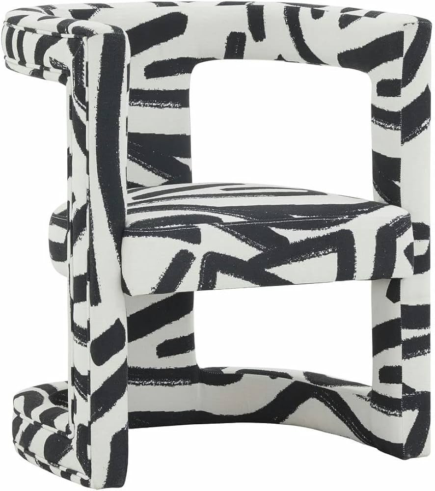 TOV Furniture Ada Velvet Chair in Black Brushstroke Pattern | Amazon (US)