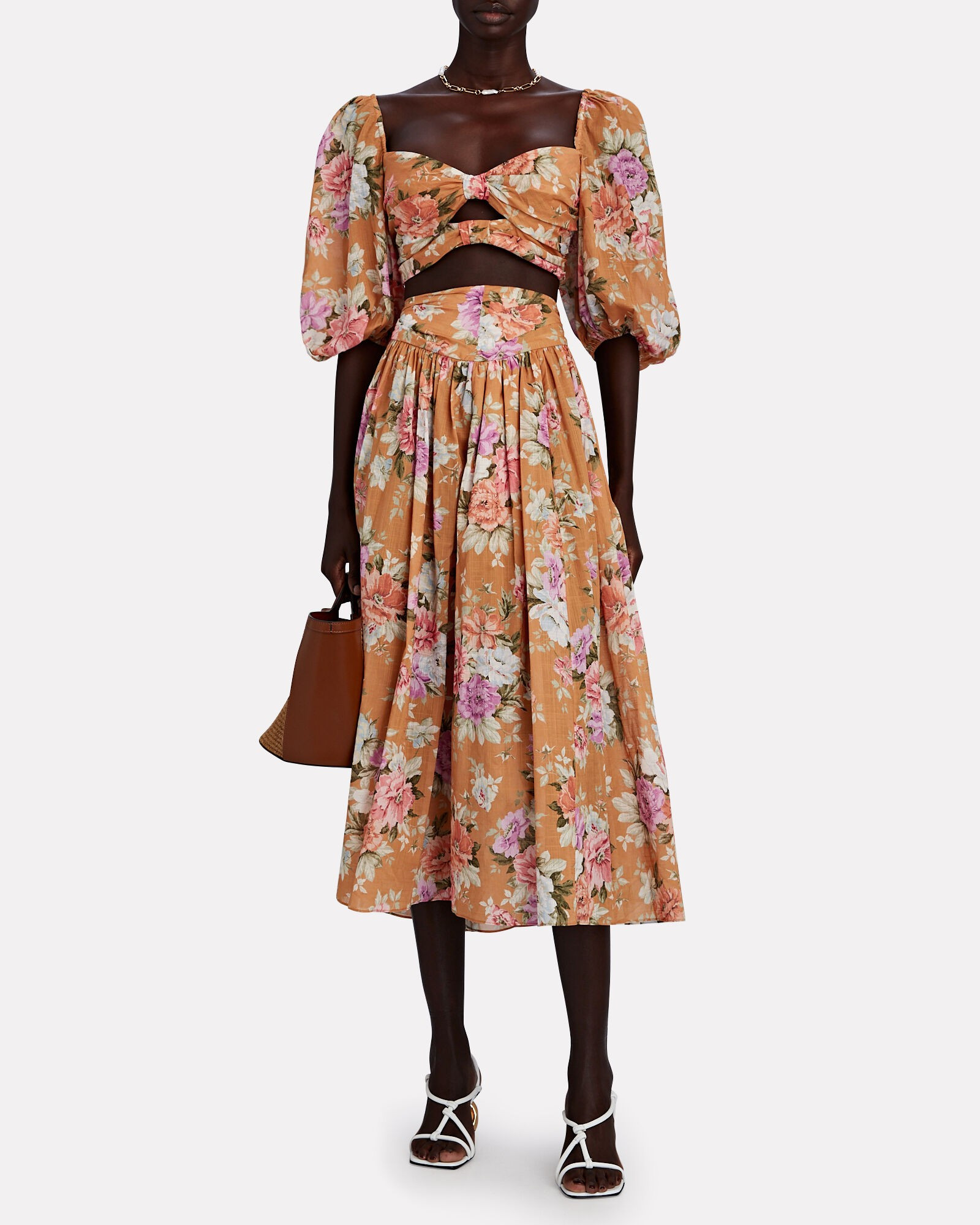 Pattie Floral Cotton Midi Skirt | INTERMIX