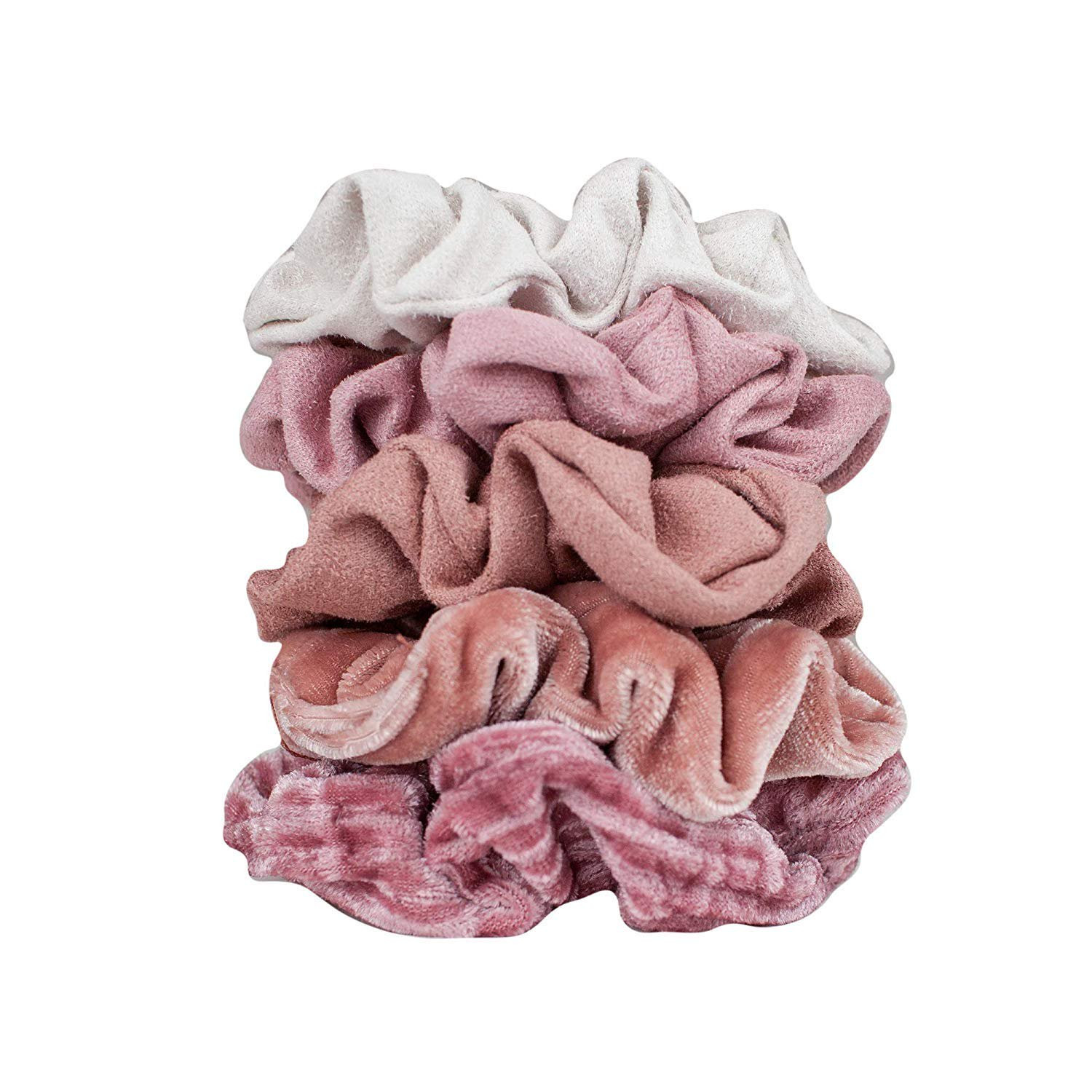 Kitsch Velvet Scrunchies for Hair, Hair Scrunchies for Women, Scrunchy Hair Bands, 5 Pack (Blush/... | Walmart (US)